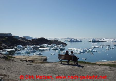 Ilulissat, Sitzbank an der Kste