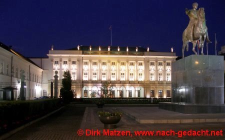 Warschau, Prsidentenpalast bei Nacht