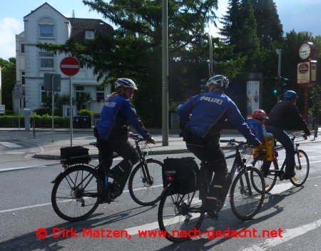 Fahrrad Sternfahrt Hamburg, Polizei auf Fahrrdern