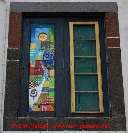 Funchal, Rua Don Carlos I 19, bemaltes Fenster