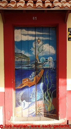 Funchal, Rua Don Carlos I 61, bemalte Tr