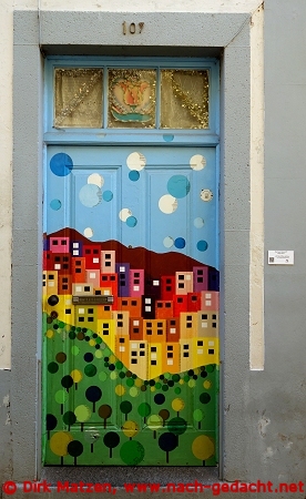 Funchal, Rua Santa Maria 107, bemalte Tr