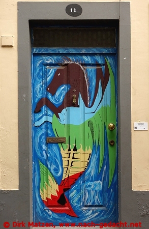 Funchal, Rua Santa Maria 11, bemalte Tr