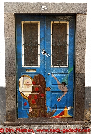 Funchal, Rua Santa Maria 127a, bemalte Tr
