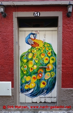 Funchal, Rua Santa Maria 31, bemalte Tr