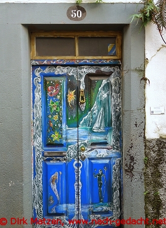 Funchal, Rua Santa Maria 50, bemalte Tr