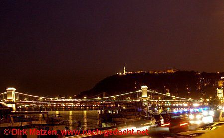 Budapest, Blick ber die nchtliche Donau